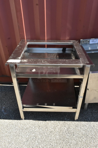 Stainless Steel Table Frame w/ 2 Under Shelves. 