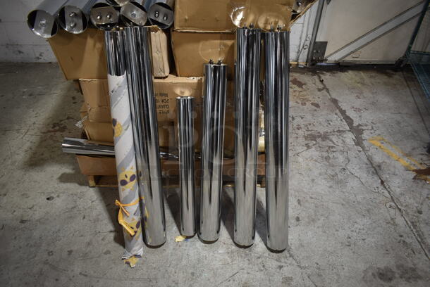 PALLET LOT of 75 BRAND NEW! BFM Seating STB-COL4CHBT Chrome Finish Table Columns. 75 Times Your Bid! - Image 11 of 12