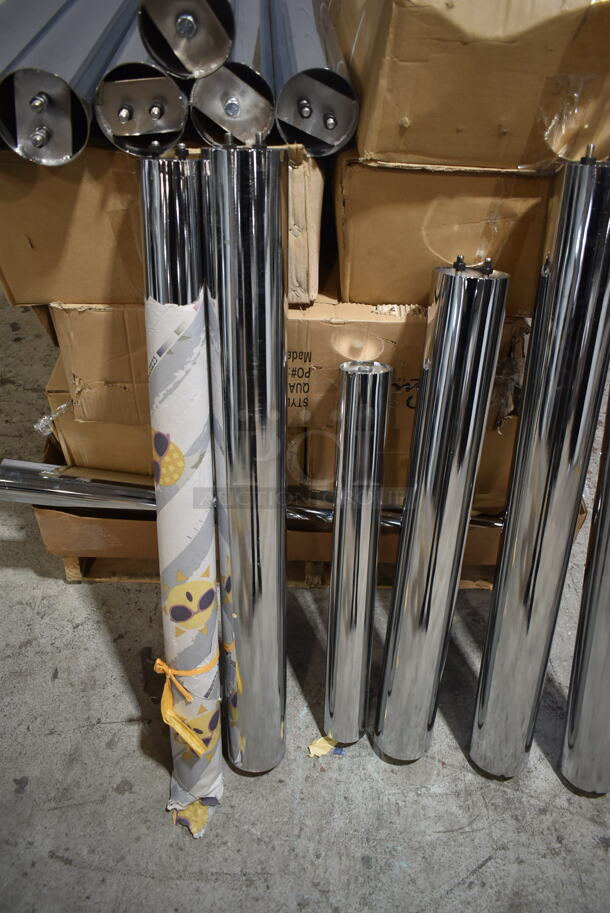 PALLET LOT of 75 BRAND NEW! BFM Seating STB-COL4CHBT Chrome Finish Table Columns. 75 Times Your Bid! - Image 10 of 12