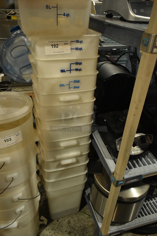 ALL ONE MONEY! Lot of 15 Various Poly Bins Including 12 Quart and 18 Quart. - Image 3 of 8
