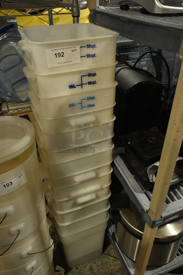 ALL ONE MONEY! Lot of 15 Various Poly Bins Including 12 Quart and 18 Quart. - Image 6 of 8