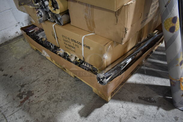 PALLET LOT of 75 BRAND NEW! BFM Seating STB-COL4CHBT Chrome Finish Table Columns. 75 Times Your Bid! - Image 2 of 12