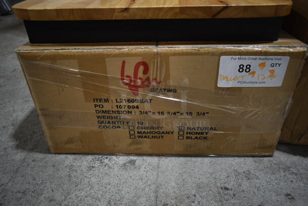 PALLET LOT of 12 Boxes of 6 BRAND NEW! BFM Seating 2163SUP-SB Black Metal Window Back Chairs w/ Natural Seat. No Legs. 12 Times Your Bid! - Image 10 of 12