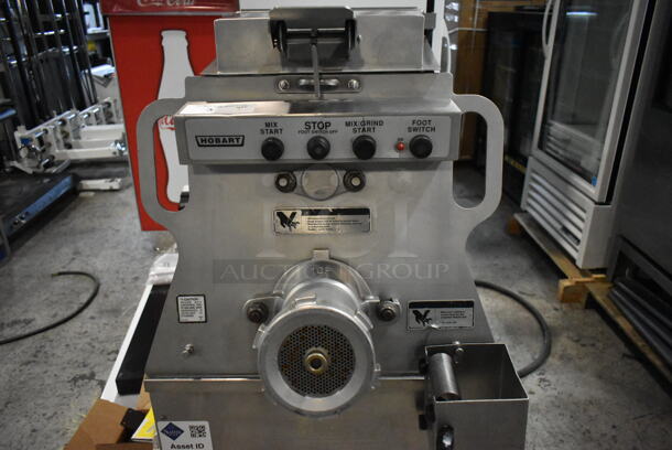 Hobart MG2032 Metal Commercial Floor Style Electric Powered Meat Mixer Grinder w/ Foot Pedal on Commercial Casters. 208 Volts, 3 Phase. - Image 3 of 7