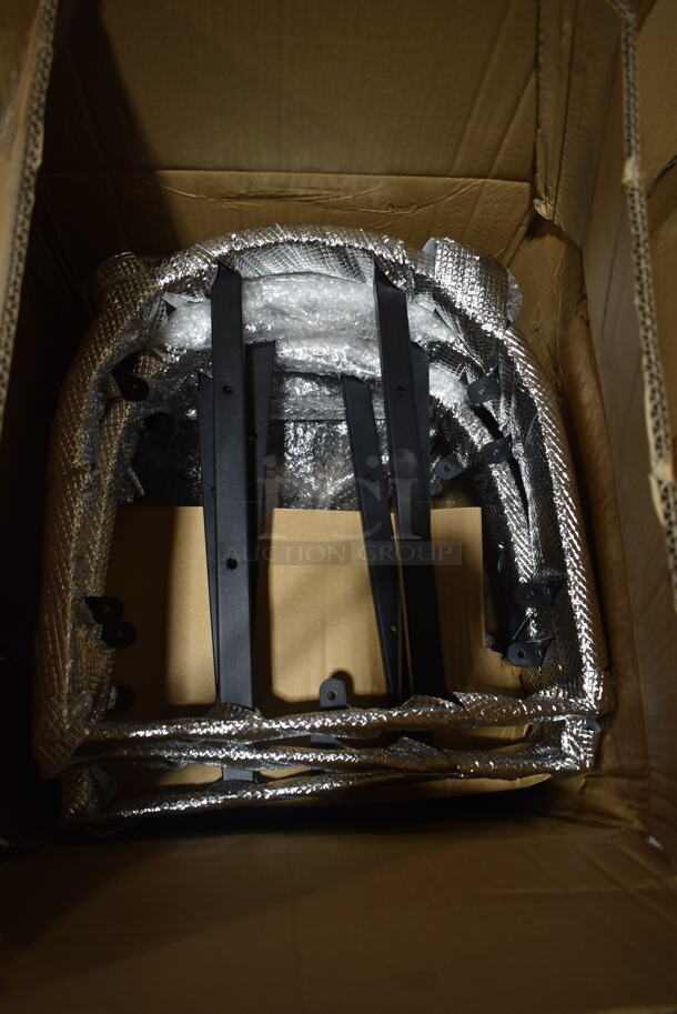 PALLET LOT of 12 Boxes of 6 BRAND NEW! BFM Seating 2163SUP-SB Black Metal Window Back Chairs w/ Natural Seat. No Legs. 12 Times Your Bid! - Image 11 of 12