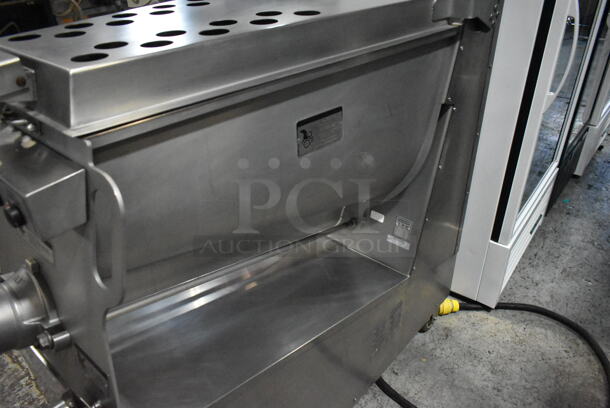 Hobart MG2032 Metal Commercial Floor Style Electric Powered Meat Mixer Grinder w/ Foot Pedal on Commercial Casters. 208 Volts, 3 Phase. - Image 4 of 7