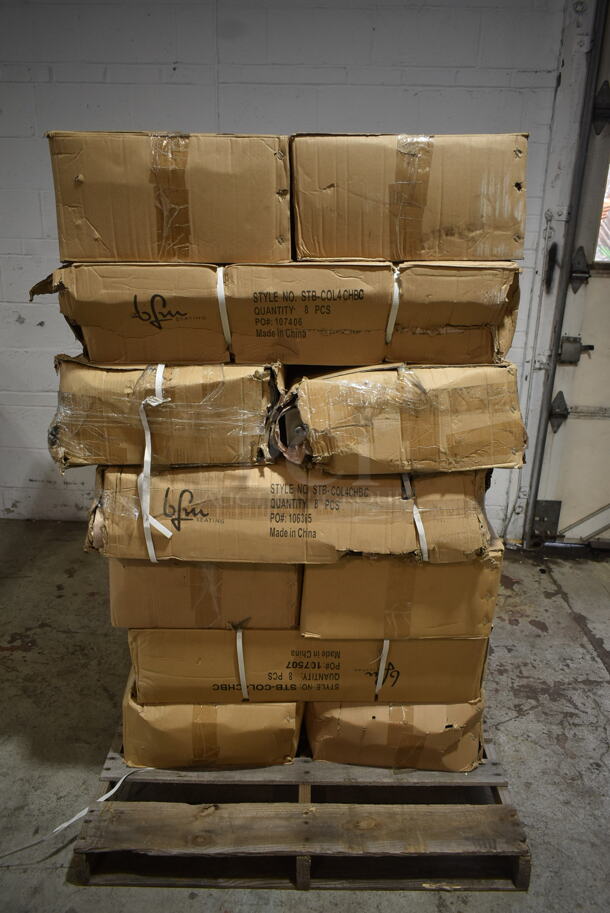 PALLET LOT of 14 Boxes of 8 BRAND NEW! BFM Seating STB-COL4CHBC Chrome Finish Table Base Columns. 14 Times Your Bid! - Image 8 of 9