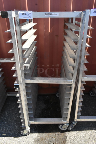 Channel Metal Commercial Pan Transport Rack on Commercial Casters