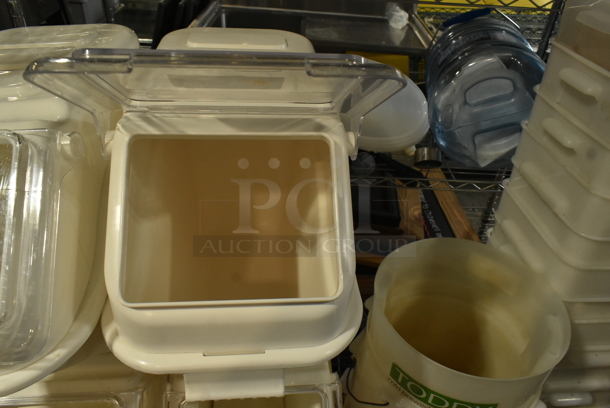 6 White Poly Ingredient Bin w/ Clear Lid. 6 Times Your Bid! - Image 2 of 3