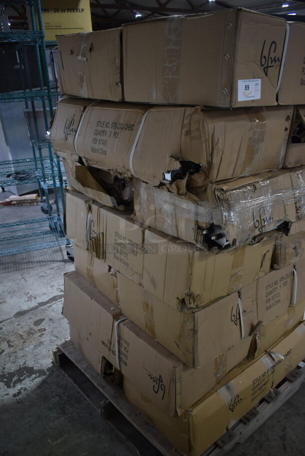 PALLET LOT of 14 Boxes of 8 BRAND NEW! BFM Seating STB-COL4CHBC Chrome Finish Table Base Columns. 14 Times Your Bid! - Image 6 of 9