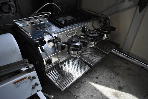 2016 La Marzocco Strada 3EE Stainless Steel Commercial Countertop 3 Group Espresso Machine w/ 3 Portafilters and 2 Steam Wands. 220 Volts, 1 Phase.  - Image 3 of 6