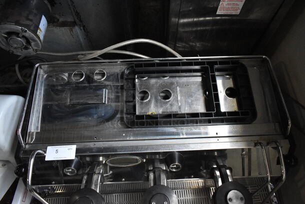 2016 La Marzocco Strada 3EE Stainless Steel Commercial Countertop 3 Group Espresso Machine w/ 3 Portafilters and 2 Steam Wands. 220 Volts, 1 Phase.  - Image 4 of 6