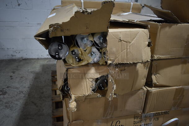 PALLET LOT of 14 Boxes of 10 BRAND NEW! BFM Seating STB-COL3CHBT Chrome Finish Table Base Columns. 14 Times Your Bid! - Image 7 of 10