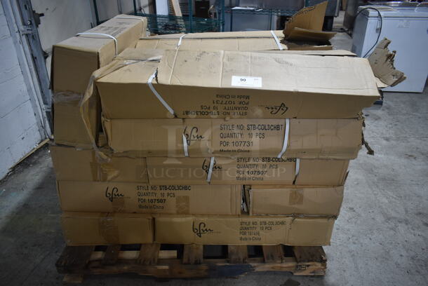PALLET LOT of 14 Boxes of 10 BRAND NEW! BFM Seating STB-COL3CHBT Chrome Finish Table Base Columns. 14 Times Your Bid! - Image 8 of 10