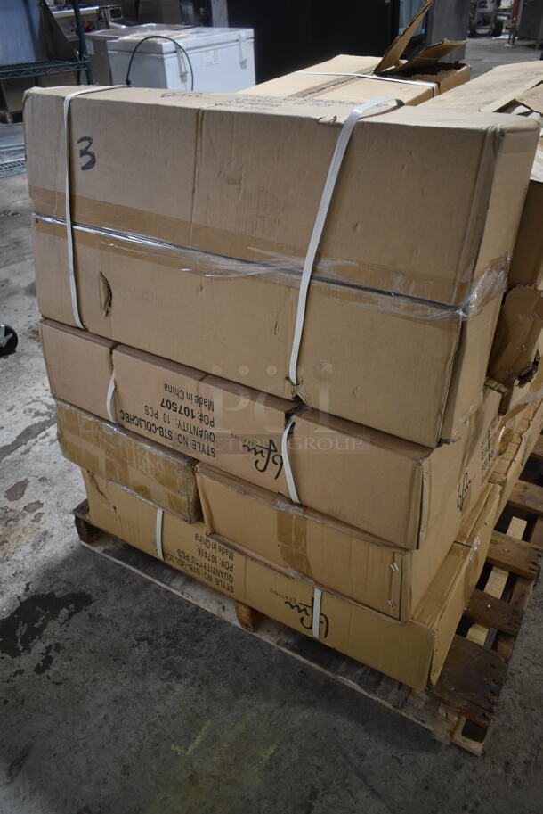 PALLET LOT of 14 Boxes of 10 BRAND NEW! BFM Seating STB-COL3CHBT Chrome Finish Table Base Columns. 14 Times Your Bid! - Image 9 of 10