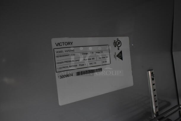 LIKE NEW! Victory VUF27HC Stainless Steel Commercial Single Door Undercounter Freezer on Commercial Casters. 115 Volts, 1 Phase. Tested and Working! - Image 7 of 7