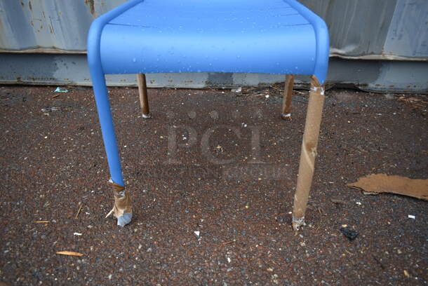 122 BRAND NEW! BFM Seating PH812CBY Blue Metal Outdoor Patio Dining Chairs. 122 Times Your Bid! - Image 7 of 9