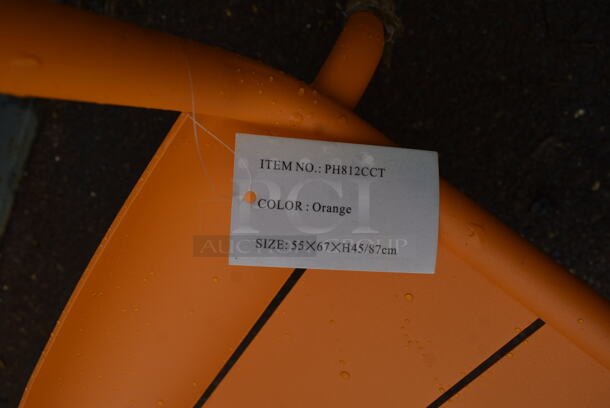 75 BRAND NEW! BFM Seating PH812CCT Orange Metal Outdoor Patio Dining Chairs. 75 Times Your Bid! - Image 7 of 8