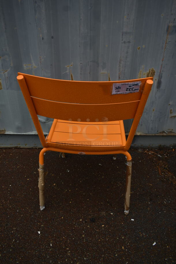 75 BRAND NEW! BFM Seating PH812CCT Orange Metal Outdoor Patio Dining Chairs. 75 Times Your Bid! - Image 8 of 8