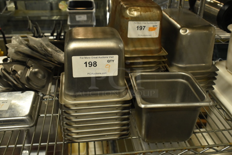 9 Stainless Steel 1/6 Size Drop In Bins. 1/6x6. 9 Times Your Bid!