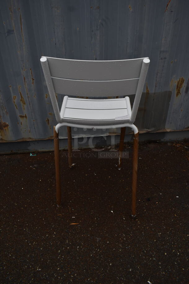 97 BRAND NEW! BFM Seating PH812BWH White Metal Outdoor Patio Bar Height Chairs. 97 Times Your Bid! - Image 9 of 9