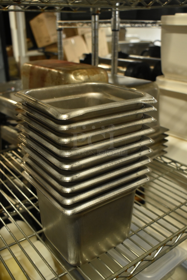 9 Stainless Steel 1/6 Size Drop In Bins. 1/6x6. 9 Times Your Bid! - Image 2 of 4
