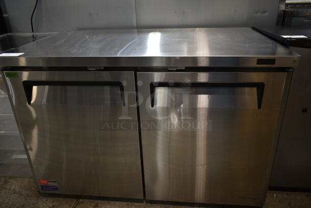 Turbo Air MUR-48-N Stainless Steel Commercial 2 Door Undercounter Cooler. 115 Volts, 1 Phase. Tested and Working! - Image 1 of 5