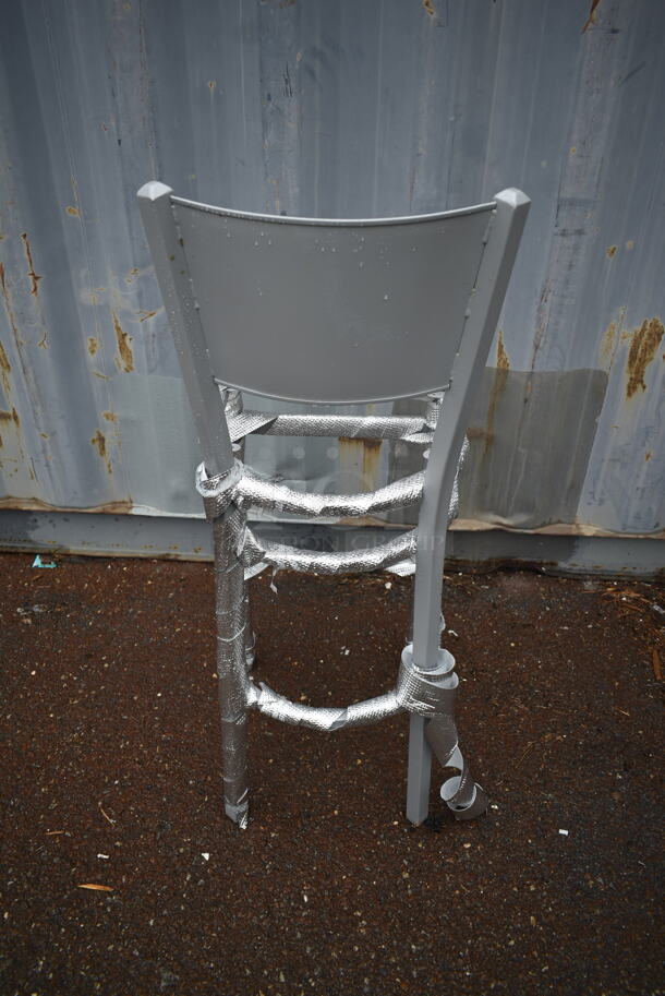 59 BRAND NEW! BFM Seating Silver Finish Metal Bar Height Chair Frames w/ Solid Back. 59 Times Your Bid! - Image 6 of 6