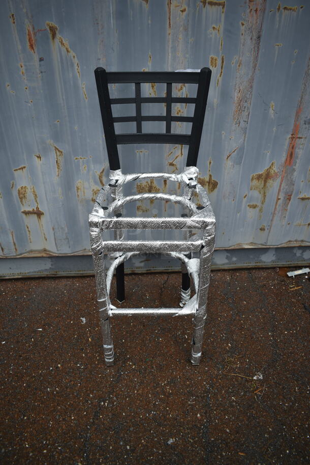 15 BRAND NEW! BFM Seating Black Finish Metal Bar Height Chair Frames w/ Window Back. 15 Times Your Bid! - Image 1 of 6