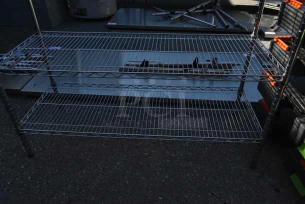 Chrome Finish 6 Tier Wire Shelving Unit on Commercial Casters. BUYER MUST DISMANTLE. PCI CANNOT DISMANTLE FOR SHIPPING. PLEASE CONSIDER FREIGHT CHARGES.  - Image 2 of 2