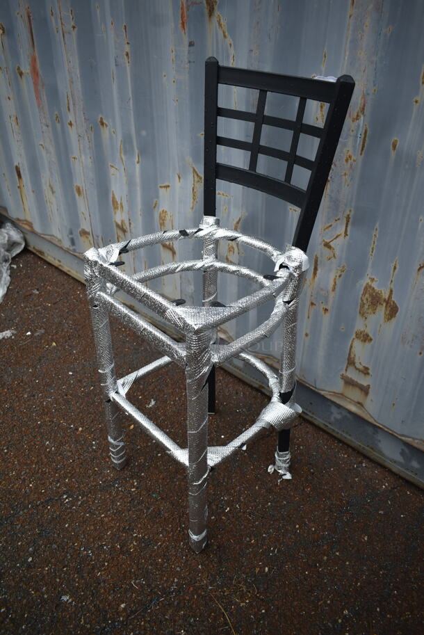 15 BRAND NEW! BFM Seating Black Finish Metal Bar Height Chair Frames w/ Window Back. 15 Times Your Bid! - Image 3 of 6