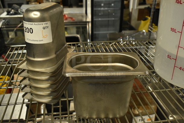 6 Stainless Steel 1/9 Size Drop In Bins. 1/9x6. 6 Times Your Bid! - Image 1 of 3