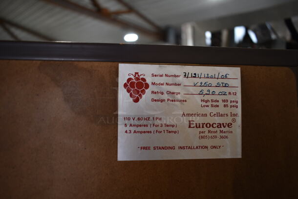 Eurocave V250 STD Metal Commercial Single Door Reach In Wine Chiller Merchandiser. 110 Volts, 1 Phase. Tested and Does Not Power On - Image 5 of 5