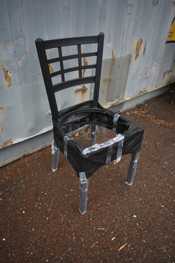 95 BRAND NEW! BFM Seating Black Finish Metal Dining Height Chair Frame w/ Window Back.  95 Times Your Bid! - Image 2 of 6