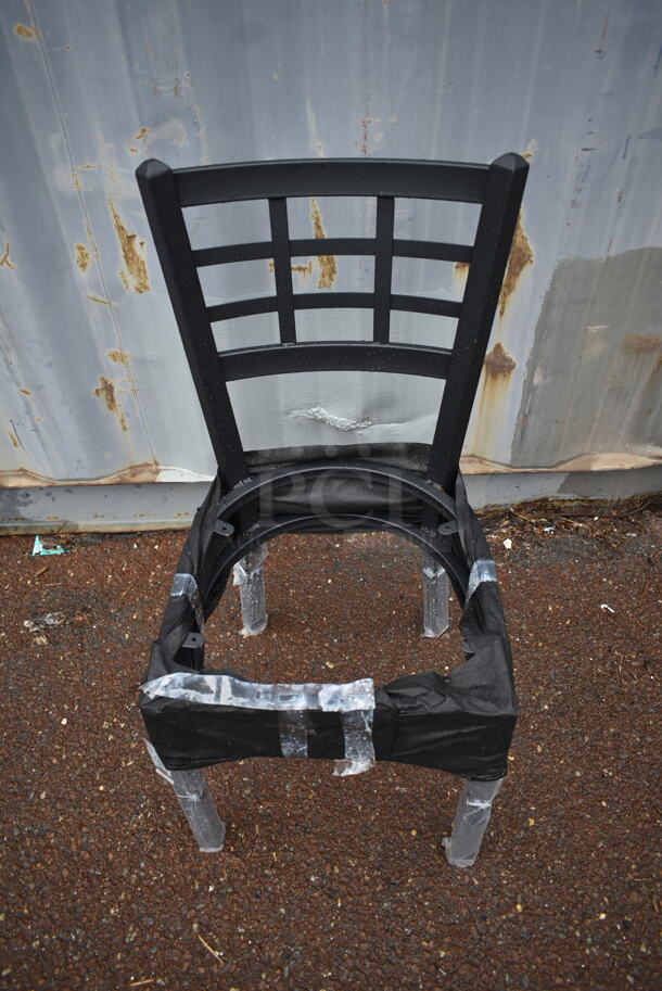 95 BRAND NEW! BFM Seating Black Finish Metal Dining Height Chair Frame w/ Window Back.  95 Times Your Bid! - Image 4 of 6