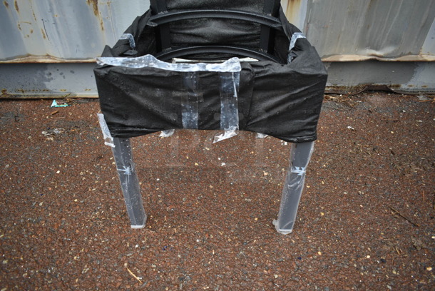 95 BRAND NEW! BFM Seating Black Finish Metal Dining Height Chair Frame w/ Window Back.  95 Times Your Bid! - Image 5 of 6