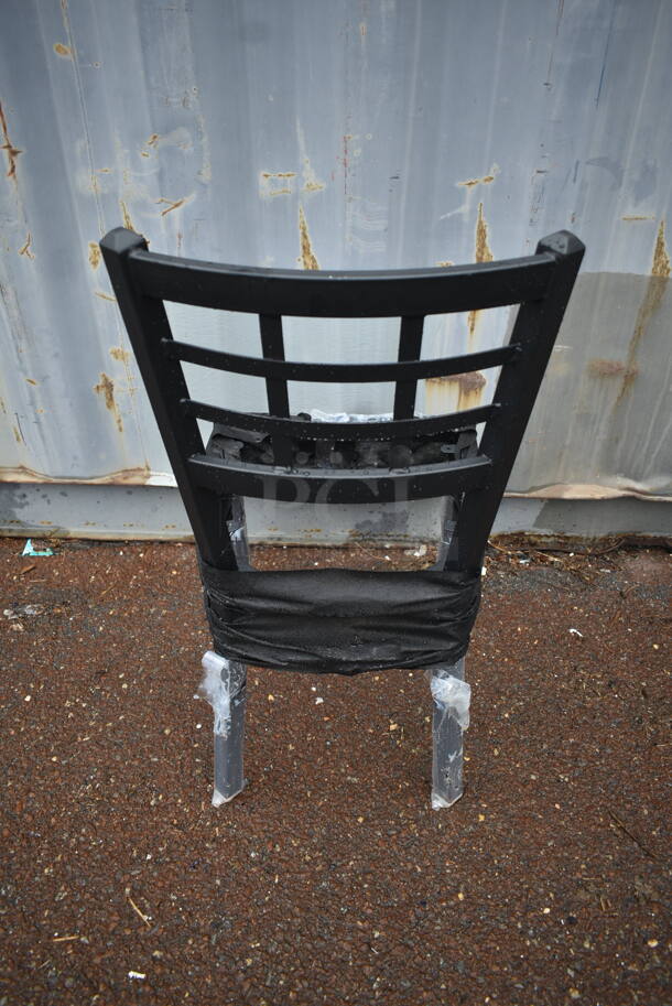 95 BRAND NEW! BFM Seating Black Finish Metal Dining Height Chair Frame w/ Window Back.  95 Times Your Bid! - Image 6 of 6
