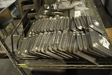 ALL ONE MONEY! Lot of 41 Stainless Steel 1/6 Size Drop In Bin Lids