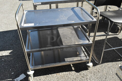 Stainless Steel 3 Tier Cart on Commercial Casters. 