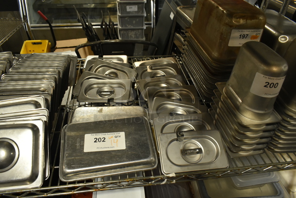 ALL ONE MONEY! Lot of 14 Various Stainless Steel Drop In Bin Lids - Image 1 of 4