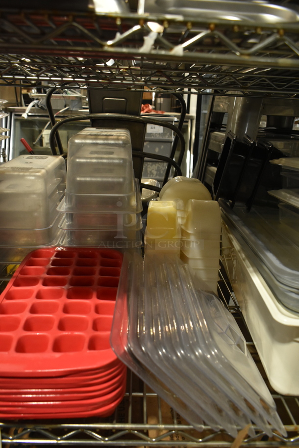 ALL ONE MONEY! Tier Lot of Various Items Including Bar Mats, Poly Drop In Bins, Lids and 24 Well Baking Forms.  - Image 5 of 8