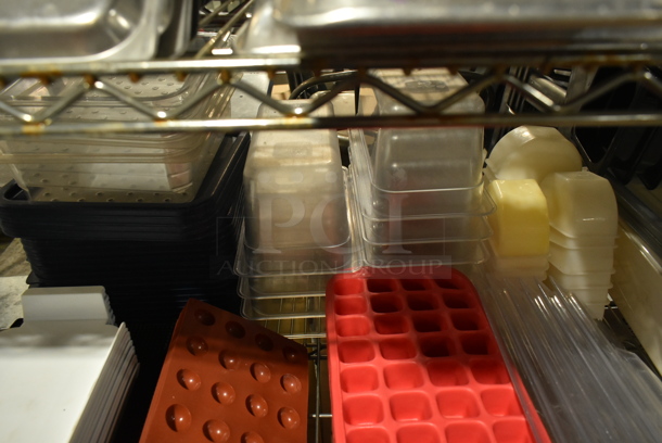ALL ONE MONEY! Tier Lot of Various Items Including Bar Mats, Poly Drop In Bins, Lids and 24 Well Baking Forms.  - Image 6 of 8