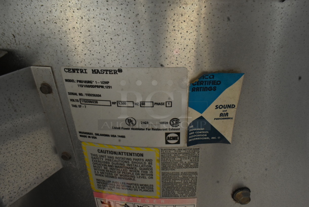 Centri Master PNU185RG Metal Commercial Rooftop Mushroom Exhaust Fan. 115/208/203 Volts, 1 Phase.  - Image 5 of 6