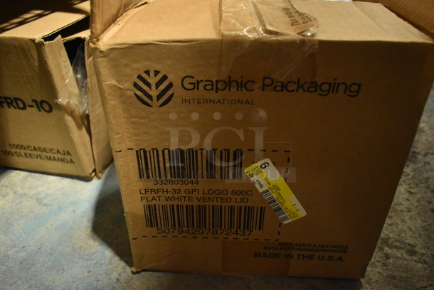 ALL ONE MONEY! Lot of 7 Boxes of Various Paper Products Including Clear Lids, Dome Lids, Clear Poly Beverage Tumblers and Brown Paper Bags. - Image 3 of 12