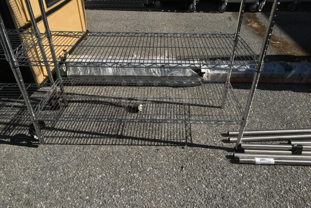 Chrome Finish 6 Tier Wire Shelving Unit on Commercial Casters. BUYER MUST DISMANTLE. PCI CANNOT DISMANTLE FOR SHIPPING. PLEASE CONSIDER FREIGHT CHARGES. - Image 2 of 2