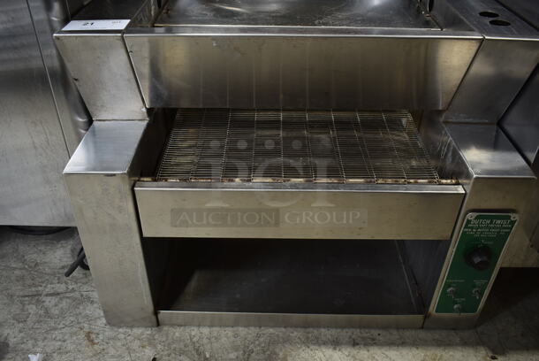 Dutch Twist Stainless Steel Commercial Countertop Conveyor Delux Soft Pretzel Oven. Cannot Test Due To Plug Style  - Image 2 of 5