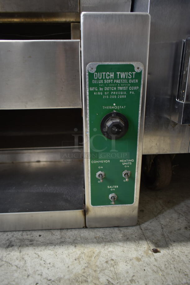 Dutch Twist Stainless Steel Commercial Countertop Conveyor Delux Soft Pretzel Oven. Cannot Test Due To Plug Style  - Image 4 of 5