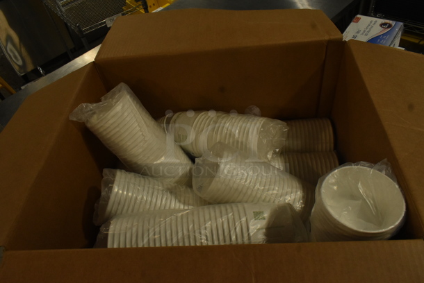 ALL ONE MONEY! Lot of 7 Boxes of Various Paper Products Including Clear Lids, Dome Lids, Clear Poly Beverage Tumblers and Brown Paper Bags. - Image 11 of 12