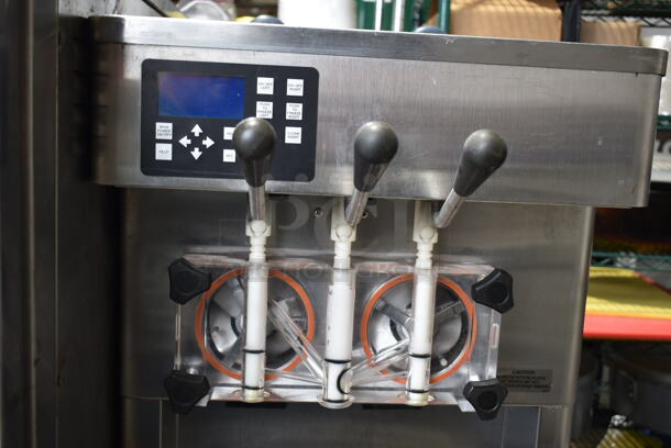 Stoelting F231-38I2 Stainless Steel Commercial Floor Style 2 Flavor w/ Twist Soft Serve Ice Cream Machine on Commercial Casters. 208-240 Volts, 1 Phase.  - Image 2 of 6