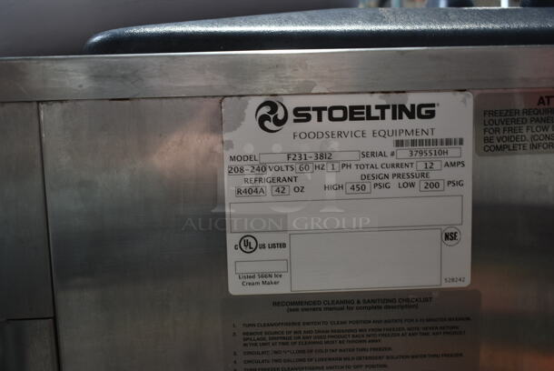 Stoelting F231-38I2 Stainless Steel Commercial Floor Style 2 Flavor w/ Twist Soft Serve Ice Cream Machine on Commercial Casters. 208-240 Volts, 1 Phase.  - Image 6 of 6